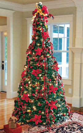 decorated indoor Christmas tree